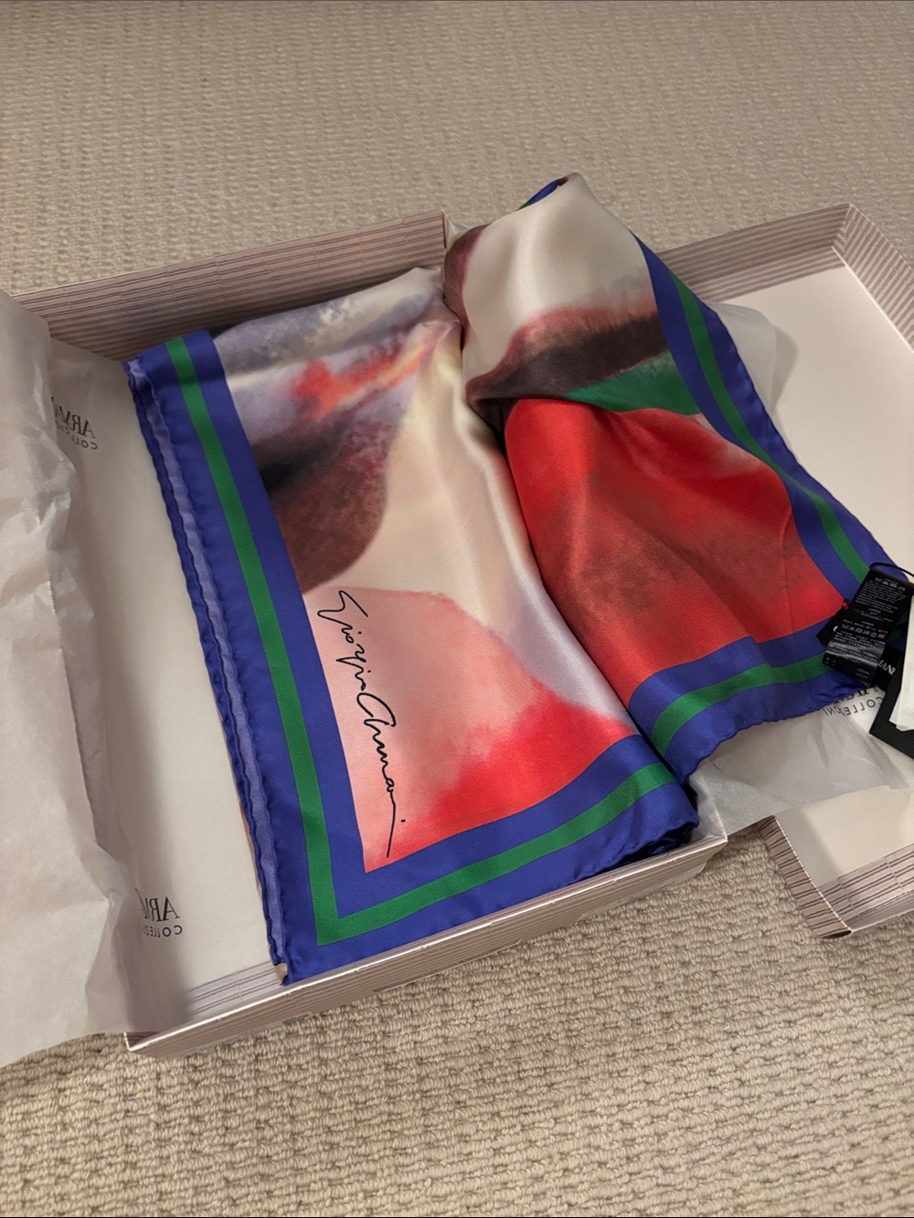 Armani Printed Silk Stole 137x137cm